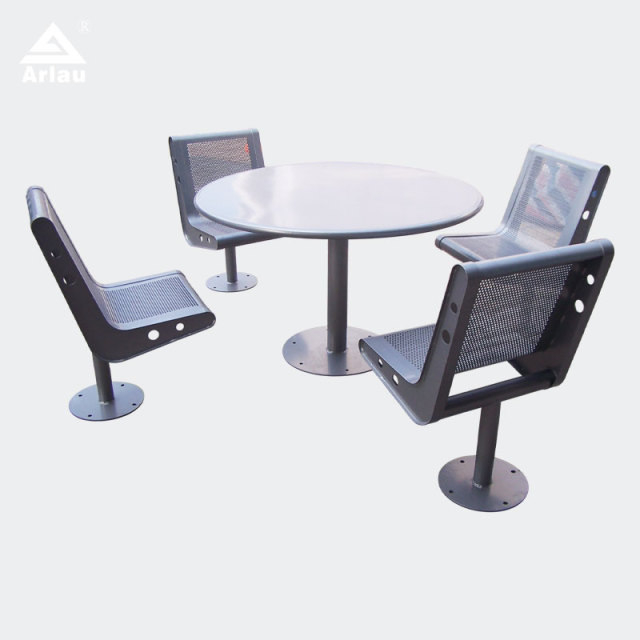 All-Weather Outdoor Dining Set - Perforated Metal Chairs for Patios