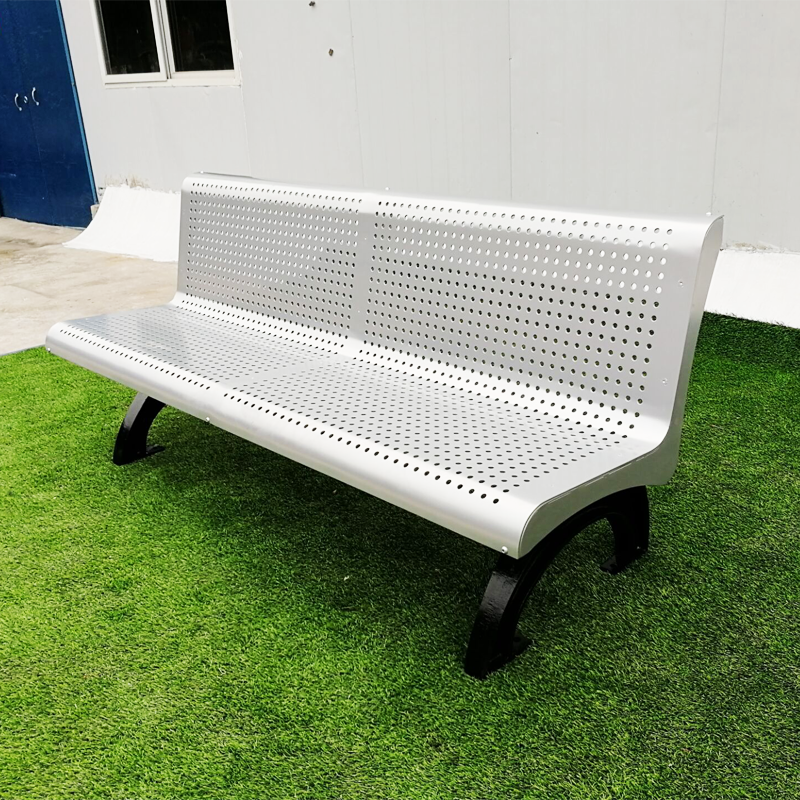 Heavy Duty Cast Iron Bench with Perforated Steel Seat - yalau