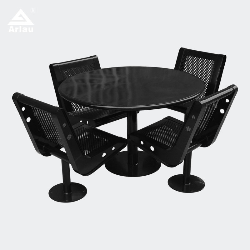 All-Weather Outdoor Dining Set - Perforated Metal Chairs for Patios