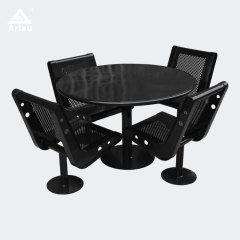 All-Weather Outdoor Dining Set - Perforated Metal Chairs for Patios