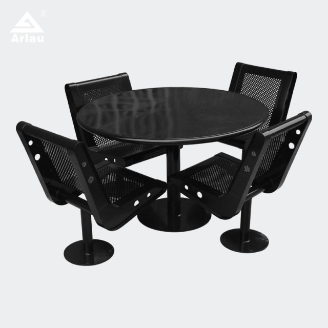 All-Weather Outdoor Dining Set - Perforated Metal Chairs for Patios