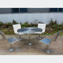 Marine Grade 304 316 Stainless Steel Round Picnic Table