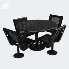 All-Weather Outdoor Dining Set - Perforated Metal Chairs for Patios