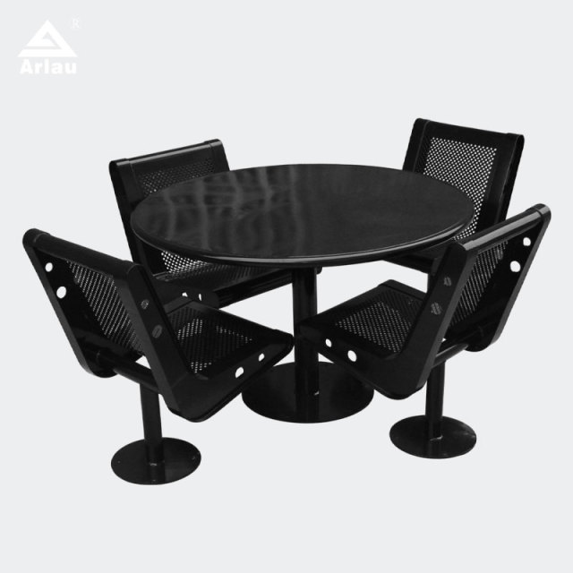All-Weather Outdoor Dining Set - Perforated Metal Chairs for Patios