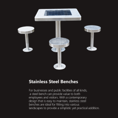 Permanent Outdoor Game Table - Stainless Steel Chess , Checkers