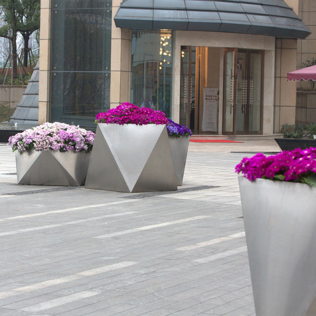 Stainless Steel Commercial Outdoor Planters FB01 Series - Arlau