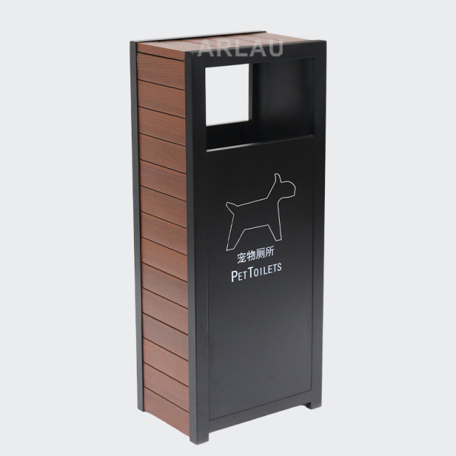 Outdoor Pet Waste Station - Stainless Steel Park Trash Can