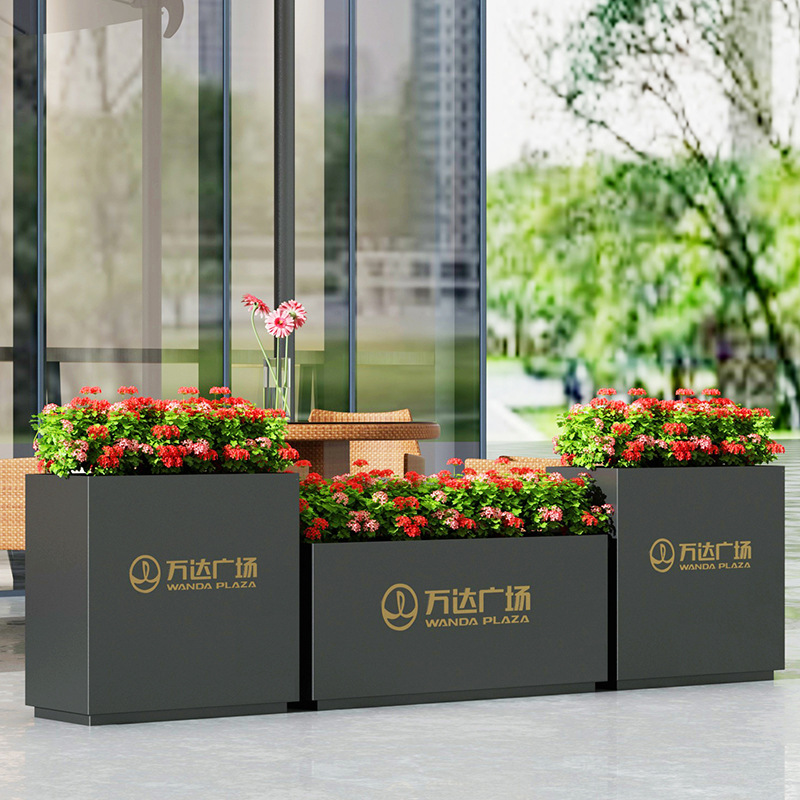 Outdoor patio divider stainless steel planter fence