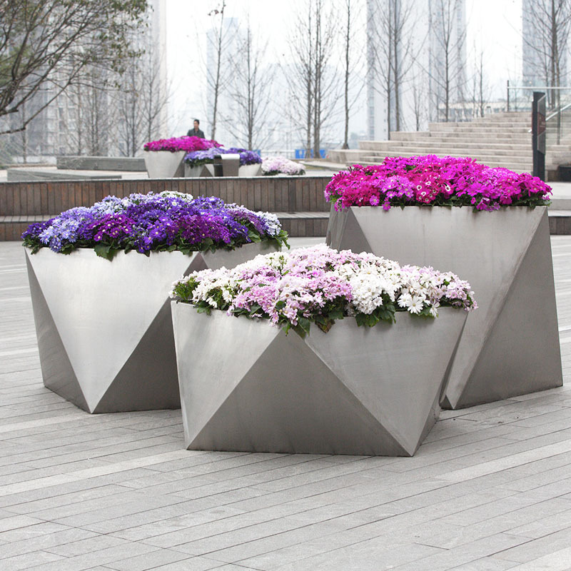 Stainless Steel Commercial Outdoor Planters FB01 Series - Arlau