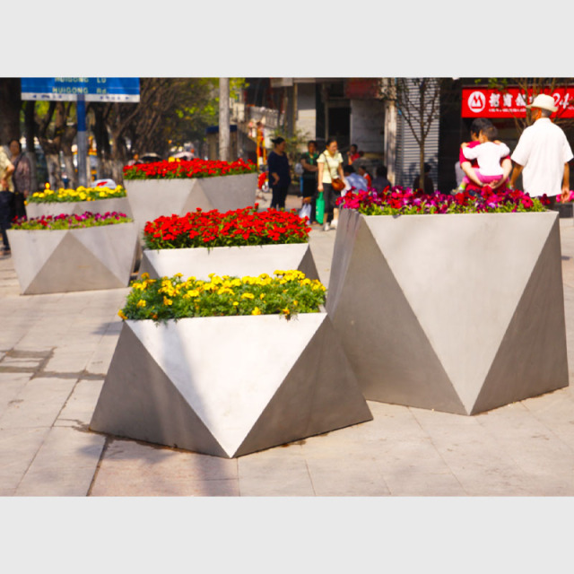 Stainless Steel Commercial Outdoor Planters FB01 Series - Arlau