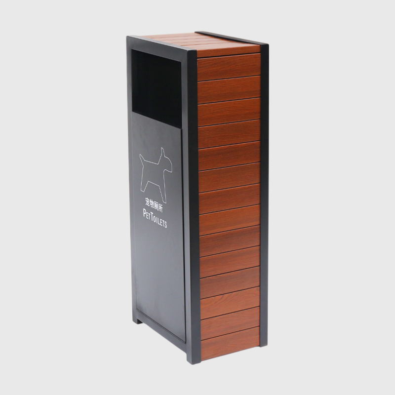 Outdoor Pet Waste Station - Stainless Steel Park Trash Can