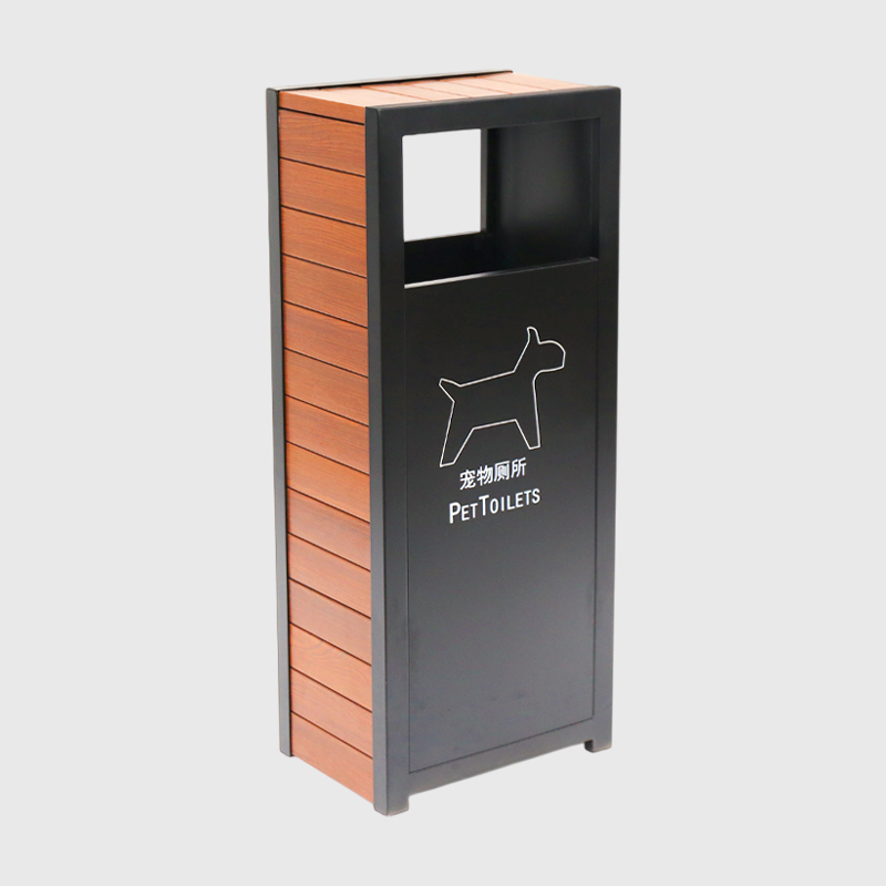 Outdoor Pet Waste Station - Stainless Steel Park Trash Can