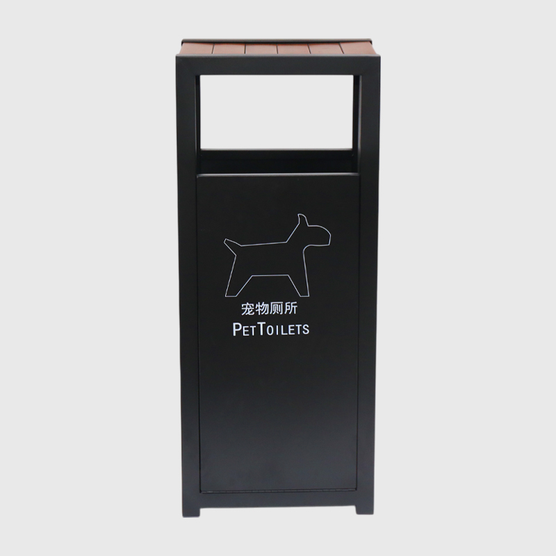 Outdoor Pet Waste Station - Stainless Steel Park Trash Can