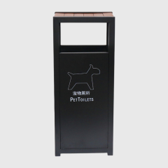 Outdoor Pet Waste Station - Stainless Steel Park Trash Can