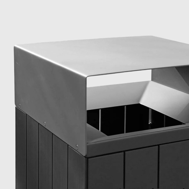 Outdoor Recycling Bin - Wood-Grain Commercial Waste Sorter