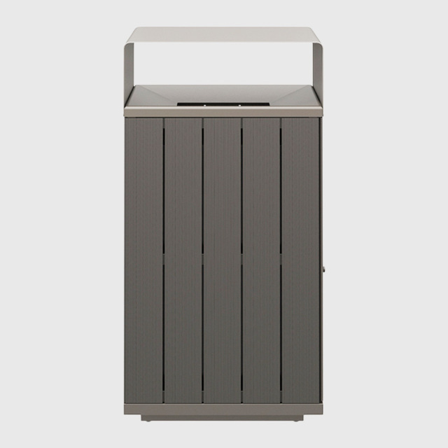 Outdoor Recycling Bin - Wood-Grain Commercial Waste Sorter