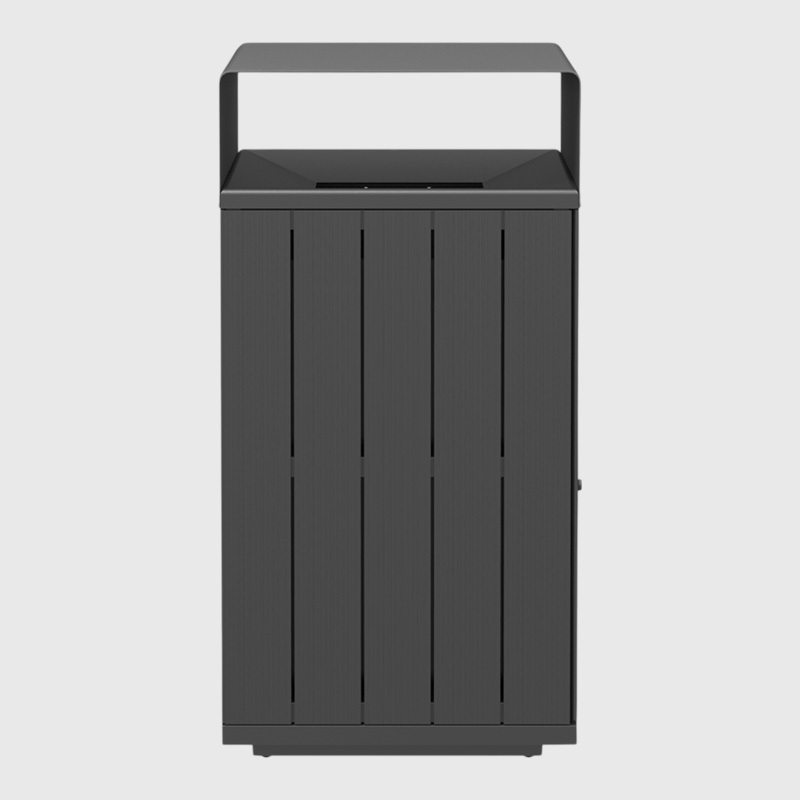 Outdoor Recycling Bin - Wood-Grain Commercial Waste Sorter