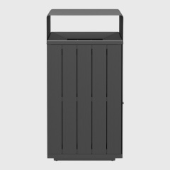 Outdoor Recycling Bin - Wood-Grain Commercial Waste Sorter