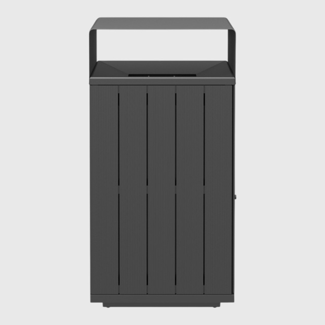 Outdoor Recycling Bin - Wood-Grain Commercial Waste Sorter