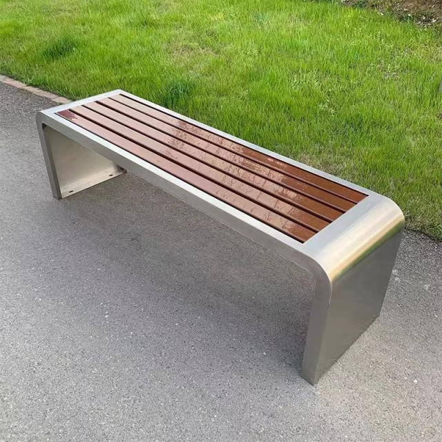 Backless Street Bench for Sidewalks – Rust-Resistant Public Seating