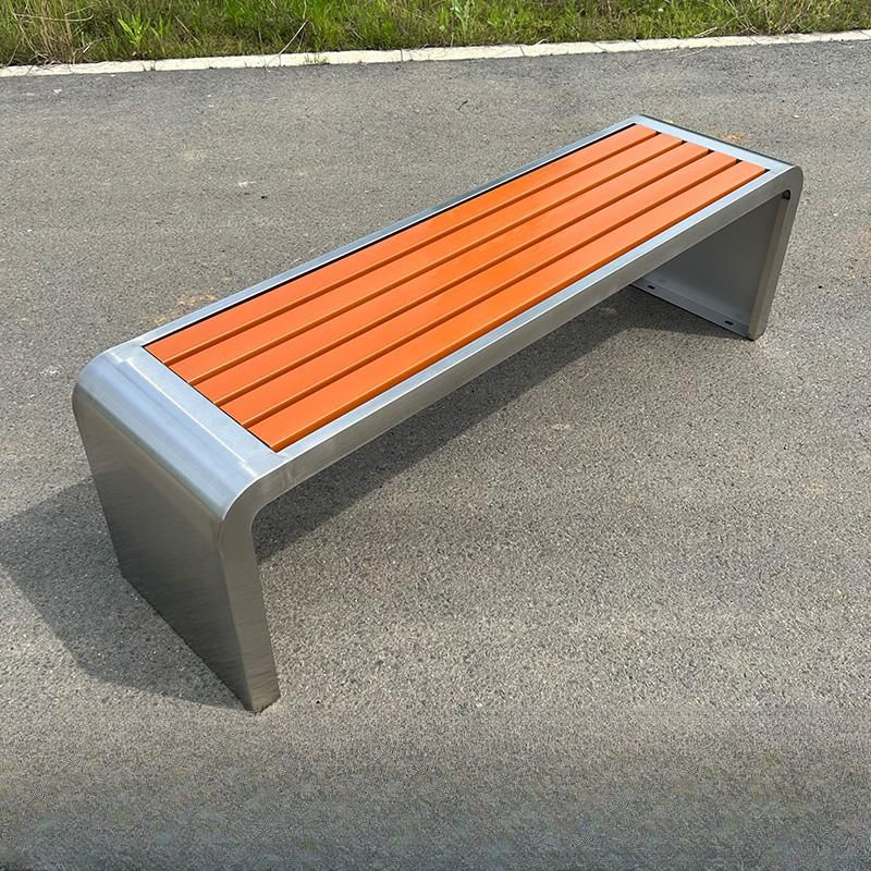 Backless Street Bench for Sidewalks – Rust-Resistant Public Seating