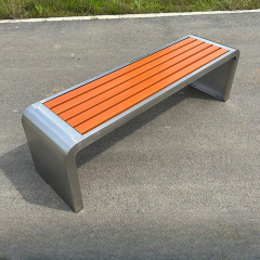 Backless Street Bench for Sidewalks – Rust-Resistant Public Seating