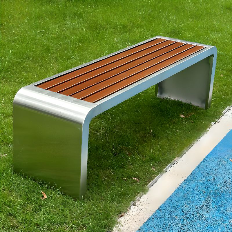 Backless Street Bench for Sidewalks – Rust-Resistant Public Seating