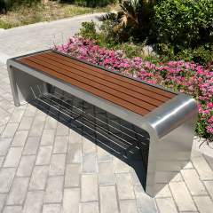 Backless Street Bench for Sidewalks – Rust-Resistant Public Seating