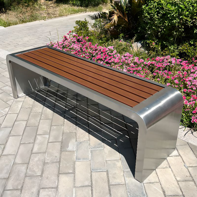 Backless Street Bench for Sidewalks – Rust-Resistant Public Seating