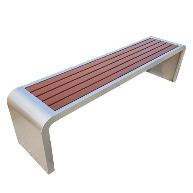 Backless Street Bench for Sidewalks – Rust-Resistant Public Seating