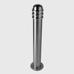 Stainless Steel Parking Bollard - 304 SS Safety Post with Dual Grooves