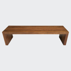 yalau Backless Hardwood Bench for Parks and Commercial Areas