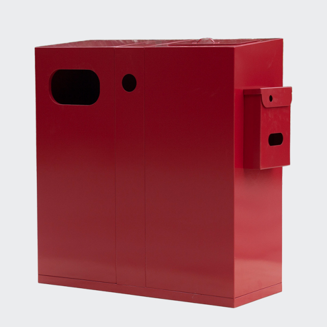 Red Hazardous Waste Bin - Durable Public Sorting Container by Arlau