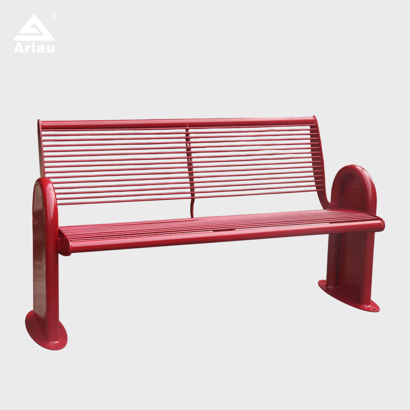 Metal Leisure Bench Galvanized Steel DuPont Coated Backrest Arlau