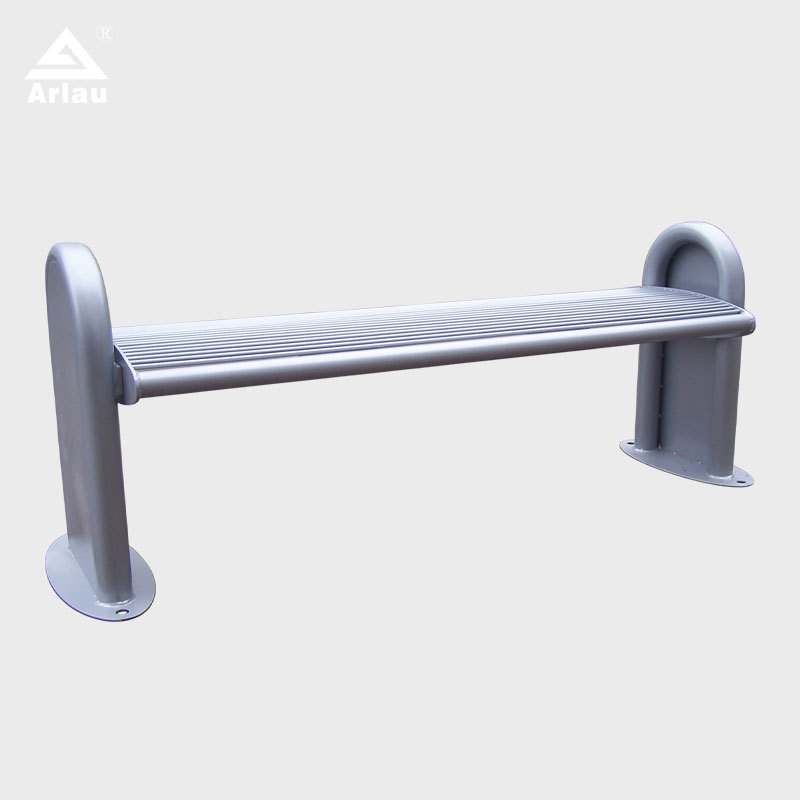 yalau Backless Galvanized Steel Bench - Durable Public Seating