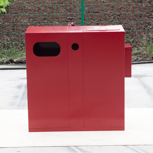 Red Hazardous Waste Bin - Durable Public Sorting Container by Arlau