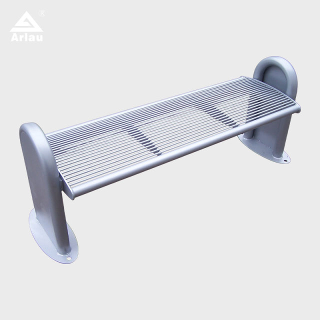 yalau Backless Galvanized Steel Bench - Durable Public Seating