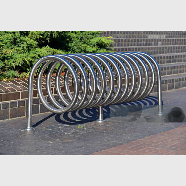 Durable Stainless Steel Circle Bike Rack for Outdoor Commercial Areas