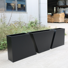Elastic Modular Black Metal Commercial Planter Set