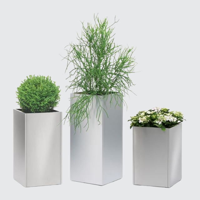 Elastic Modular Stainless Steel Outdoor Flower Pot Set