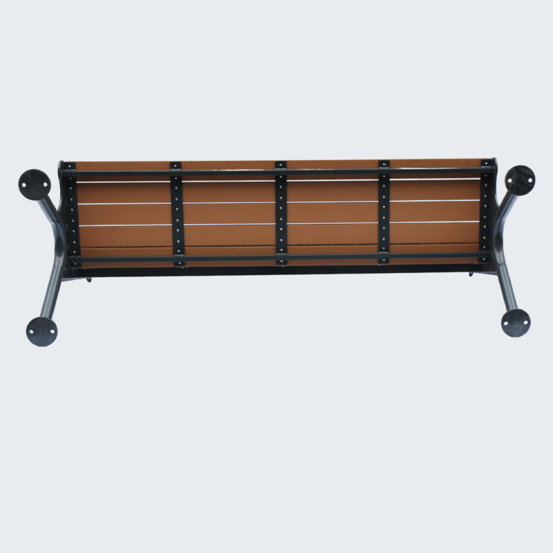 Outdoor Park Bench Recycled Wood Metal Frame - yalau