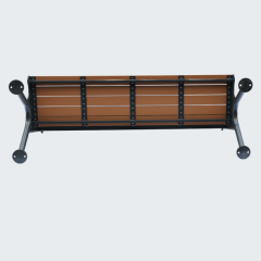 Outdoor Park Bench Recycled Wood Metal Frame - yalau
