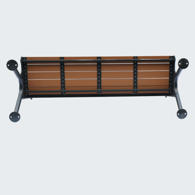 Outdoor Park Bench Recycled Wood Metal Frame - yalau