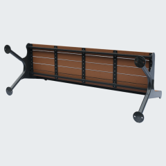 Outdoor Park Bench Recycled Wood Metal Frame - yalau