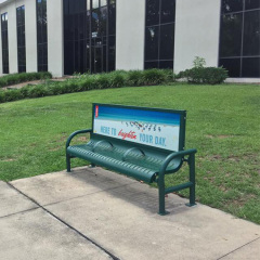 Bus Stop Advertising Bench – Metal Outdoor Seating Arlau