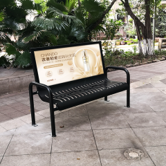 Outdoor Advertising Bench with Poster Display Frame