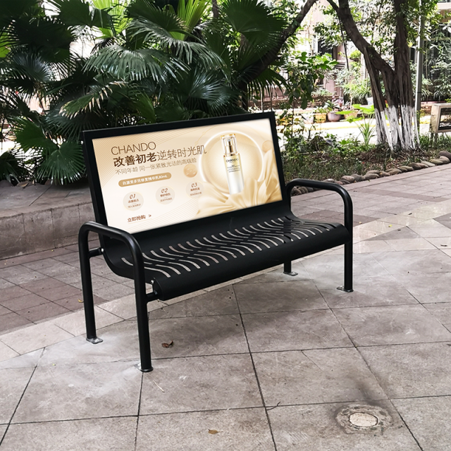 Outdoor Advertising Bench with Poster Display Frame