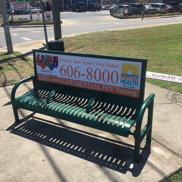Bus Stop Advertising Bench – Metal Outdoor Seating Arlau