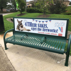 Bus Stop Advertising Bench – Metal Outdoor Seating Arlau