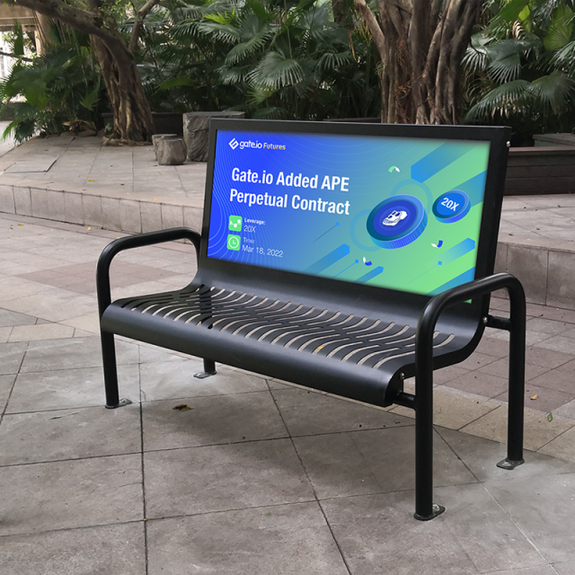 Outdoor Advertising Bench with Poster Display Frame